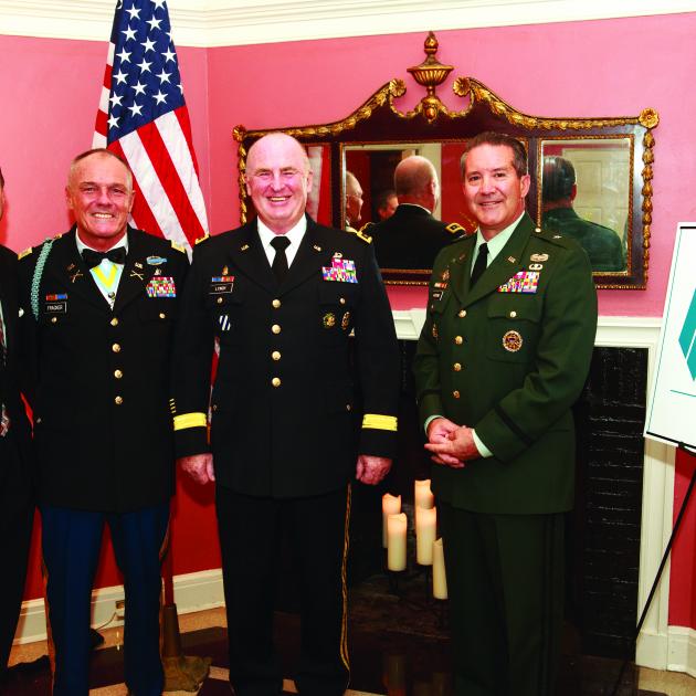 Left to right, Peter A.S. Pfeiffer with retired U.S. Army officers  Col. Al Fracker, Lt. Gen. Rick Lynch, and Brig. Gen. Ernest C. Audino